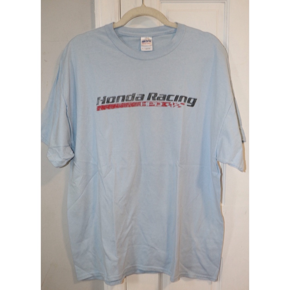 Gildan Men's Light Blue Honda Racing HPD 2014 Team Honda Graphic T-Shirt